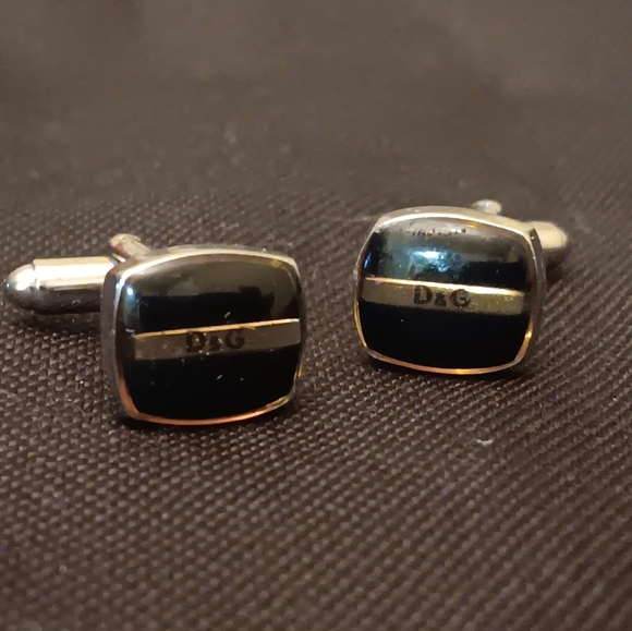 D&G Elegant Black and Gold Cufflinks - Picture 7 of 7